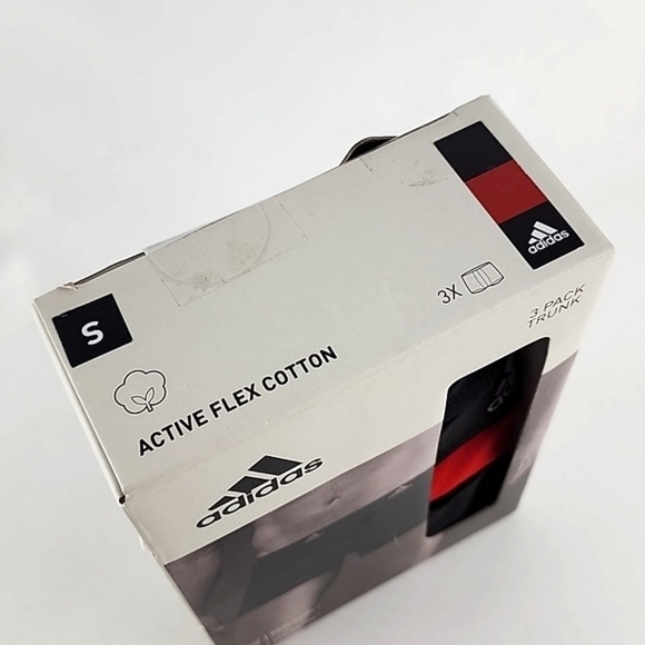 NWT Adidas Men's 3 Pack Trunk Active Flex Cotton Red Black Size Small - Picture 8 of 8